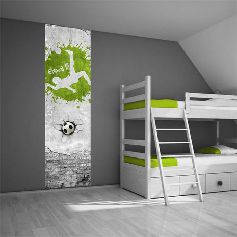 Poster (zelfklevend) voetbal groen