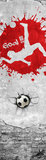 Poster (zelfklevend) voetbal rood